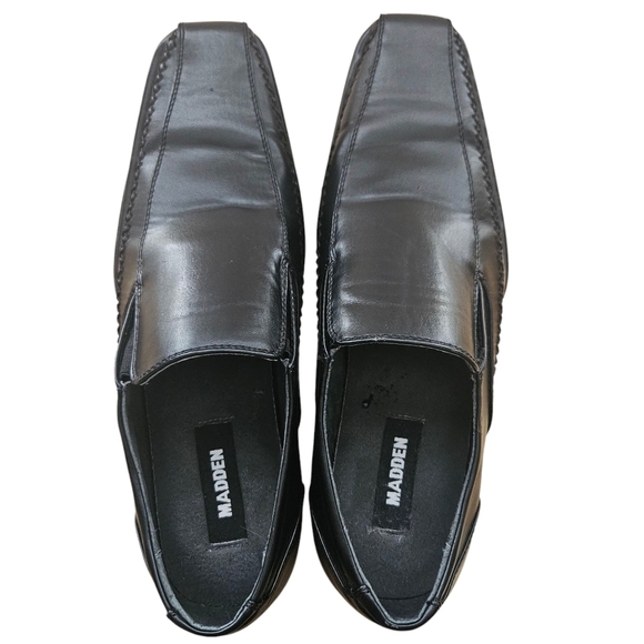Steve Madden Mens M Trace Slip On Loafers Square Toe 10.5 Black Dressy - Picture 2 of 10